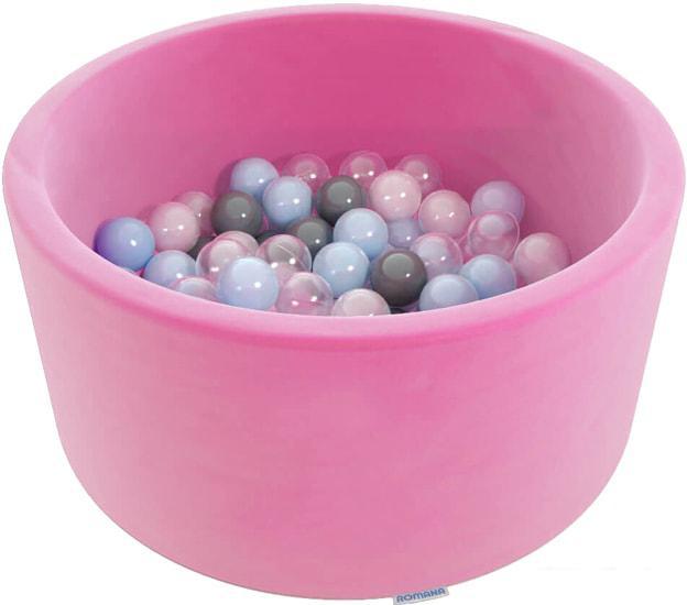 Сухой бассейн Romana Easy ДМФ-МК-02.53.03 (розовый, 150 шариков ассорти с розовым) - фото 1 - id-p225816101