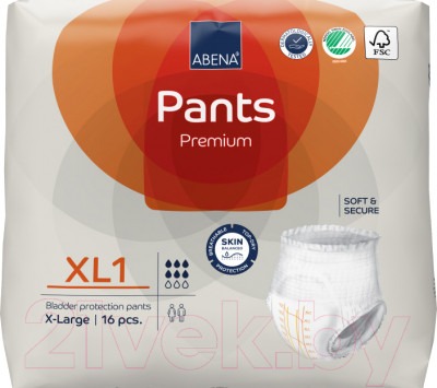 Трусы впитывающие для взрослых Abena Pants XL1 Premium - фото 1 - id-p226387461