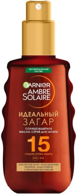 Спрей солнцезащитный Garnier Ambre Solaire Масло-спрей SPF15 Идеальный загар - фото 1 - id-p226387012