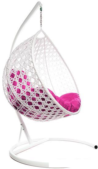 Подвесное кресло M-Group Капля Люкс 11030108 (белый ротанг/розовая подушка) - фото 2 - id-p225074096