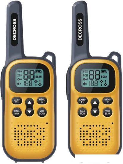 Портативная радиостанция Decross DC43 (2шт, желтый) - фото 1 - id-p225074168