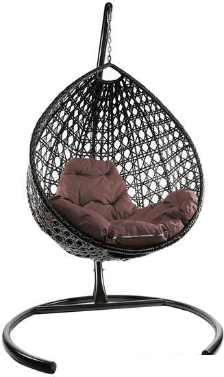 Подвесное кресло M-Group Капля Люкс 11030205 (коричневый ротанг/коричневая подушка) - фото 1 - id-p224456199