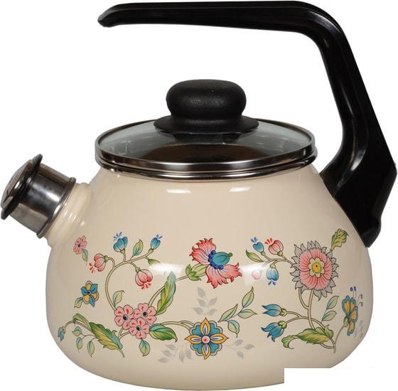 Чайник со свистком СтальЭмаль Луговые цветы 4с210я - фото 1 - id-p224559482