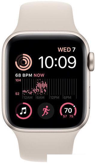 Умные часы Apple Watch SE 2 40 мм (алюминиевый корпус, звездный свет/звездный свет, спортивный силик - фото 3 - id-p225075145