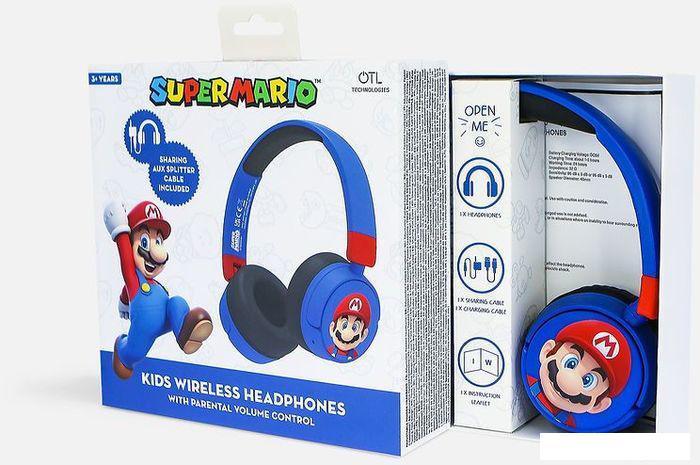 Наушники OTL Technologies Super Mario Blue Kids Wireless SM1001 - фото 6 - id-p226143578