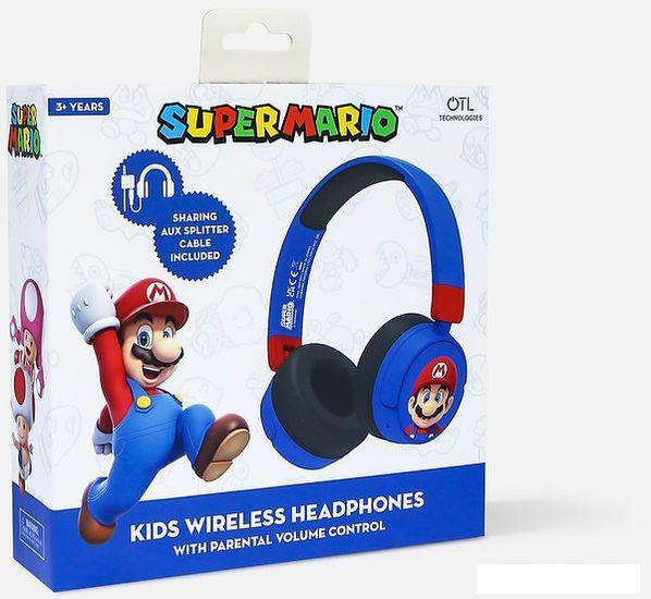 Наушники OTL Technologies Super Mario Blue Kids Wireless SM1001 - фото 9 - id-p226143578