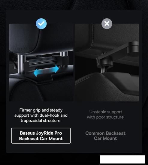 Держатель для планшета Baseus JoyRide Pro Backseat Car Mount SUTQ000001 (черный) - фото 6 - id-p226279378