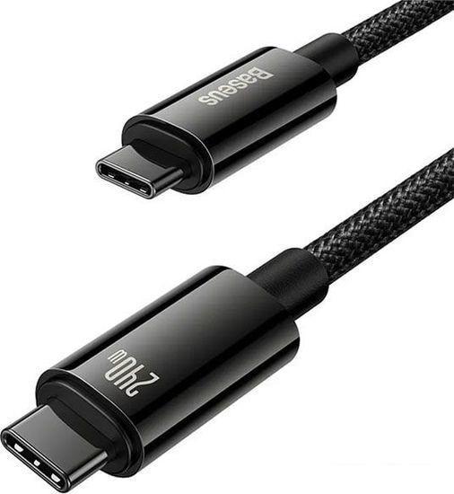 Кабель Baseus Tungsten Gold Fast Charging Data Cable USB Type-C - USB Type-C (1 м, черный) - фото 2 - id-p226279474