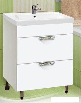 Мебель для ванных комнат Vako Тумба под умывальник Ника Como 60 (2 ящика, белый), фото 2