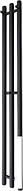 Полотенцесушитель Маргроид Ferrum Inaro СНШ 100x6 3 крючка (черный матовый, таймер справа)