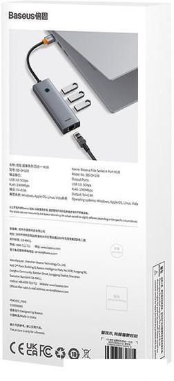 USB-хаб Baseus Flite Series 4-Port USB-A Hub B0005280A813-01 - фото 7 - id-p226279518