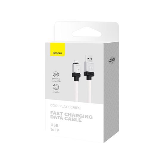Кабель Baseus CoolPlay Series Fast Charging Cable 2.4A USB Type-A - Lightning (2 м, белый) - фото 10 - id-p226279674