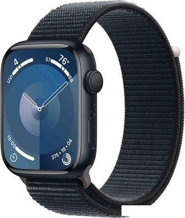 Умные часы Apple Watch Series 9 45 мм (алюминиевый корпус, полуночный/полуночный, нейлоновый ремешок, фото 2