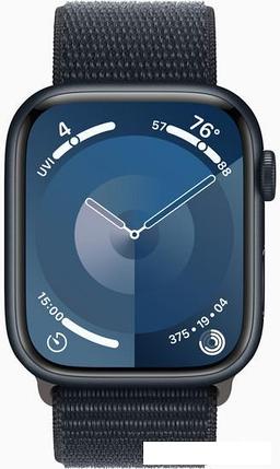 Умные часы Apple Watch Series 9 45 мм (алюминиевый корпус, полуночный/полуночный, нейлоновый ремешок, фото 2