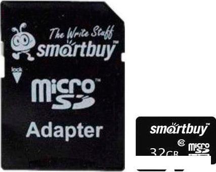 Карта памяти Smart Buy microSDHC Class 10 32GB (SB32GBSDCL10-01) - фото 1 - id-p225828308