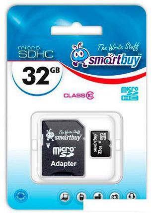 Карта памяти Smart Buy microSDHC Class 10 32GB (SB32GBSDCL10-01), фото 2
