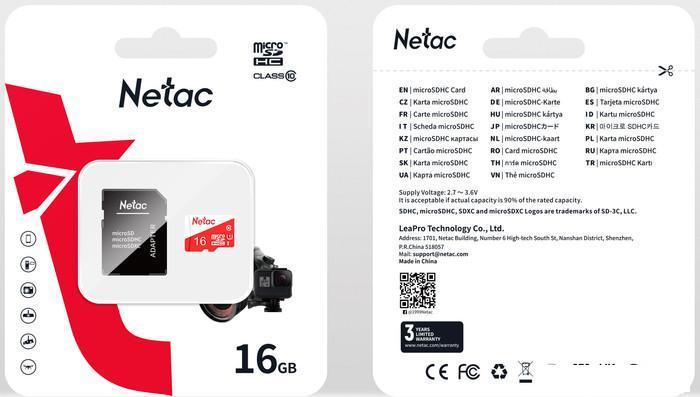 Карта памяти Netac microSDXC P500 ECO 16GB, фото 2