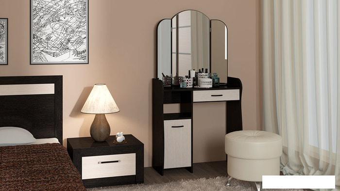 Туалетный столик с зеркалом Трия София Т1 (венге цаво/дуб белфорт), фото 2