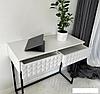 Консольный стол Shtabe Simple 7011 эко (травертин/белый/черный), фото 5