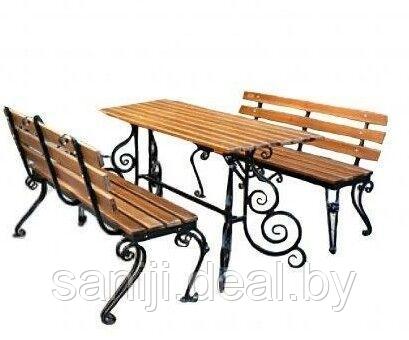 Набор садовой мебели С2 Размеры стола: 1500 мм Размеры скамейки: 1500 мм, - фото 1 - id-p226391797