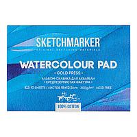 Блок бумаги для акварели "Sketchmarker", А5, 300 г/м2, 10 листов, среднезернистая