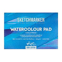 Блок бумаги для акварели "Sketchmarker", А4, 300 г/м2, 10 листов, среднезернистая