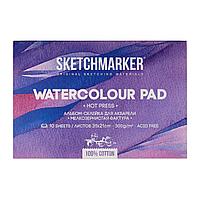 Блок бумаги для акварели "Sketchmarker", А4, 300 г/м2, 10 листов, мелкозернистая