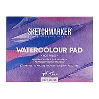 Блок бумаги для акварели "Sketchmarker", А3, 300 г/м2, 10 листов, мелкозернистая