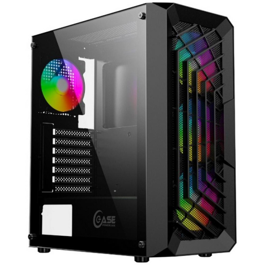 Корпус Powercase Mistral C4B, Tempered Glass, 4x 120mm 5-color fan, чёрный, ATX (CMICB-L4) - фото 1 - id-p218812358