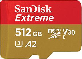 Флеш карта microSD 512Gb Class10 Sandisk SDSQXA1-512G-GN6MA Extreme + adapter