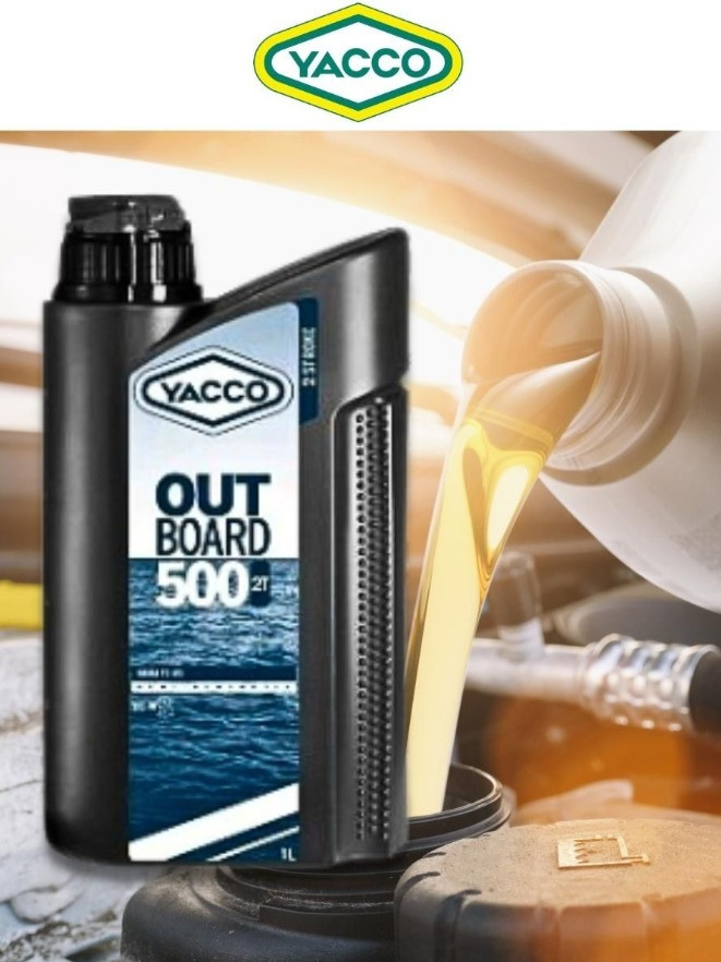Масло моторное Yacco 2T outboard 500 NMMA TC-W3 полусинткетика 1л
