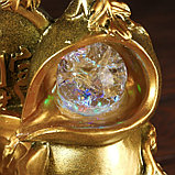 Фонтан настольный от сети, подсветка "Китайская монета" золото 26х18х17 см, фото 5