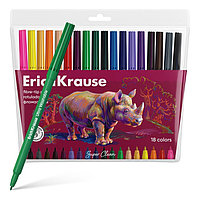 Фломастеры 18 цветов ErichKrause "Safari Ultra Washable" супер смываемые