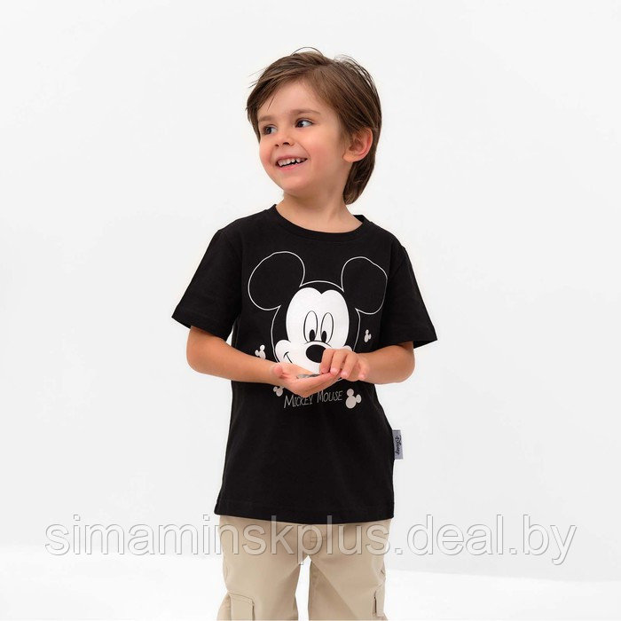 Футболка детская Disney "Mickey Mouse", рост 110-116 (32), чёрный