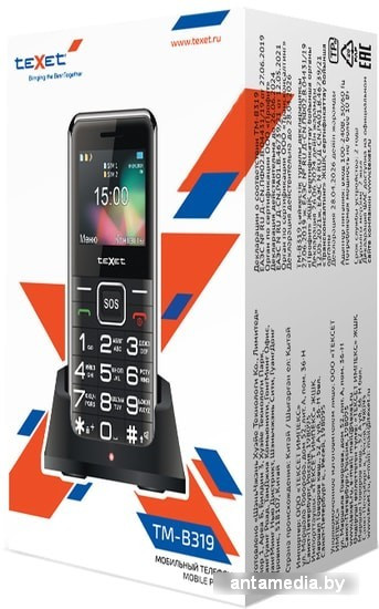 Мобильный телефон TeXet TM-B319 (красный) - фото 4 - id-p226408515