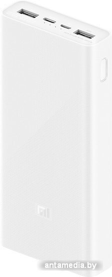 Портативное зарядное устройство Xiaomi Mi Power Bank 3 PLM18ZM USB-C 20000mAh (белый) - фото 2 - id-p226408626