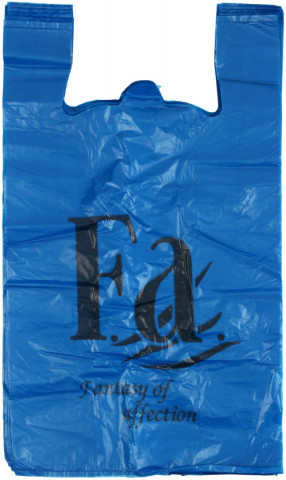 Пакет-майка Klebebander (упаковка) 30+16*54 см, 30 мкм, с логотипом Fa, 50 шт., синий