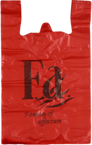 Пакет-майка Klebebander (упаковка) 30+16*54 см, 30 мкм, с логотипом Fа, 50 шт., красный