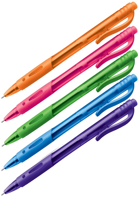 Ручка шариковая автоматическая одноразовая OfficeSpace «Знак!» корпус ассорти, стержень синий - фото 3 - id-p226412870