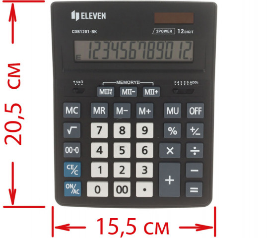 Калькулятор 12-разрядный Eleven CDB1201 черный - фото 2 - id-p226412874