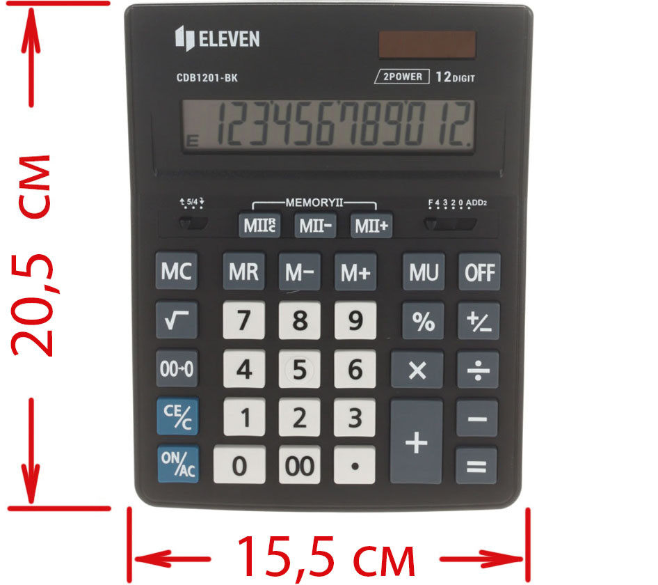 Калькулятор 12-разрядный Eleven CDB1201 черный - фото 3 - id-p226412874