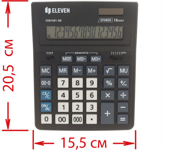 Калькулятор 16-разрядный Eleven CDB1601 черный - фото 2 - id-p226412876