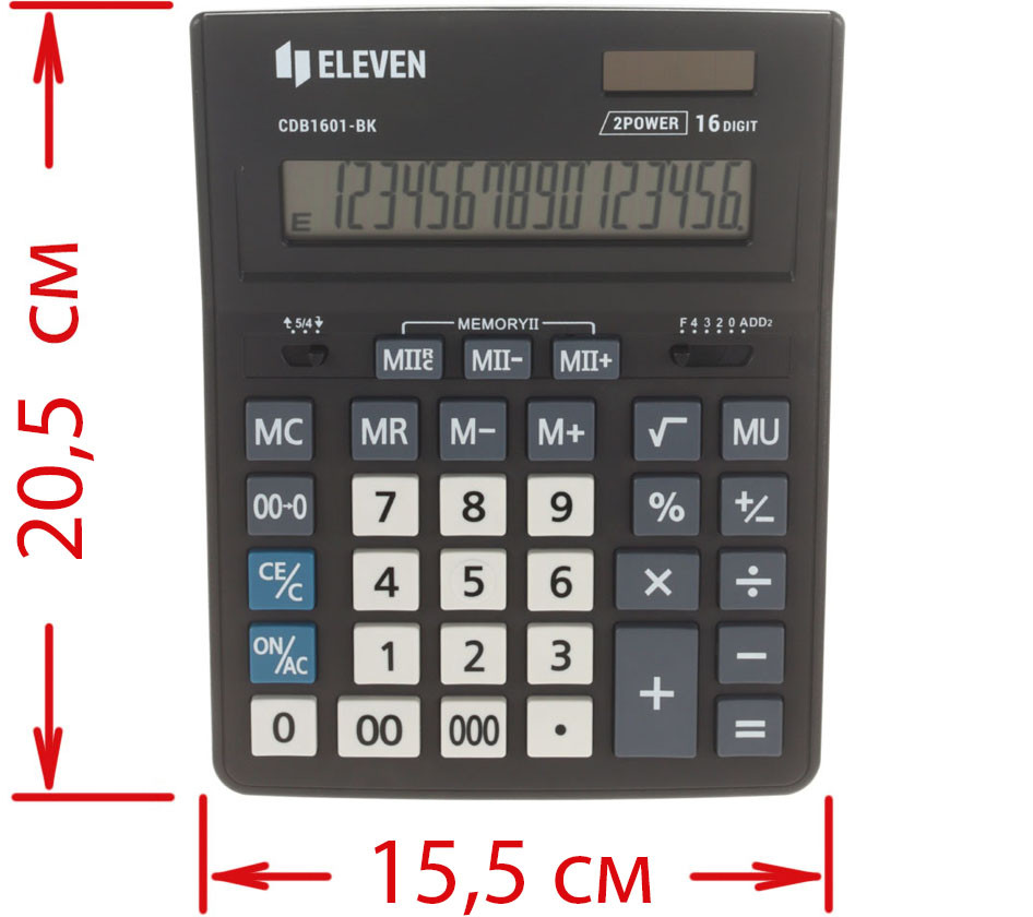Калькулятор 16-разрядный Eleven CDB1601 черный - фото 3 - id-p226412876