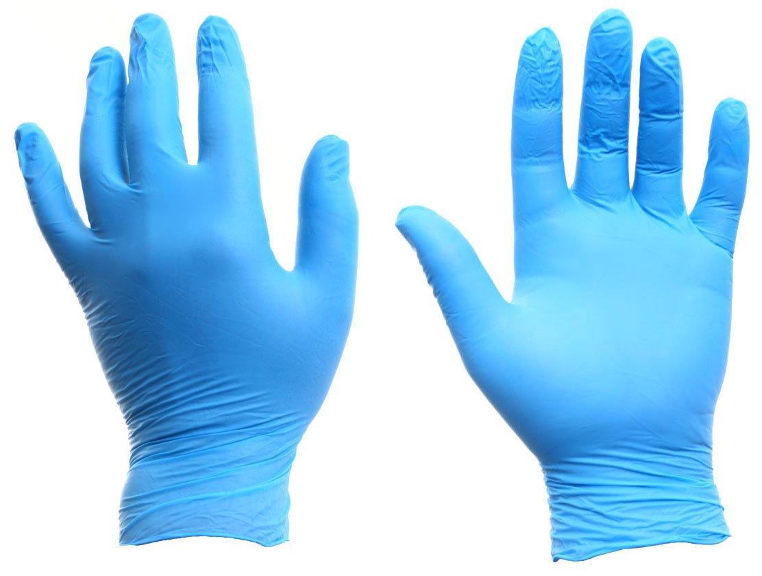Перчатки нитриловые одноразовые A.D.M. размер L, 50 пар (100 шт.), усиленные, синие