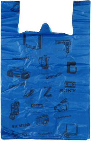 Пакет-майка A.D.M (упаковка) 43+20*69 см, 20 мкм, «Техника», 50 шт., синий