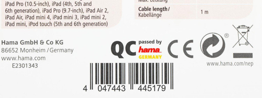 Кабель Hama 00187234 USB (m)-Lightning (m) 1м зеленый плоский, фото 2