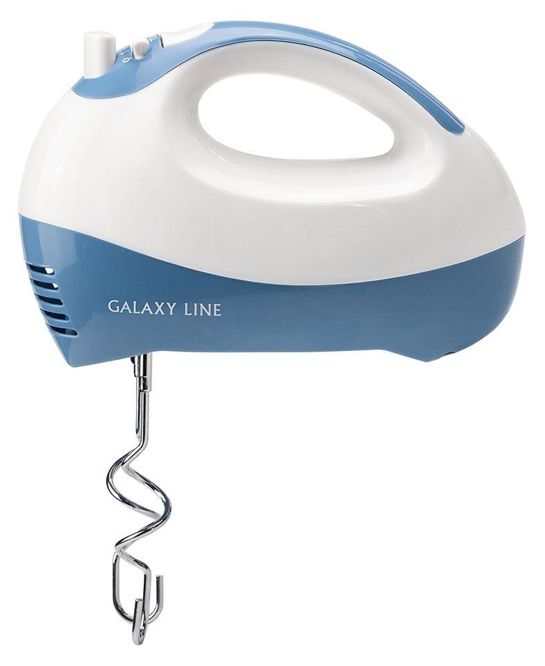 Миксер ручной Galaxy Line GL 2224 400Вт белый/синий - фото 1 - id-p226414204
