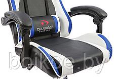 Кресло вибромассажное Calviano ASTI ULTIMATO total black черно-бело-синее, фото 3