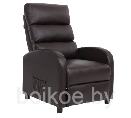 Кресло вибромассажное CALVIANO экокожа коричневый, фото 2