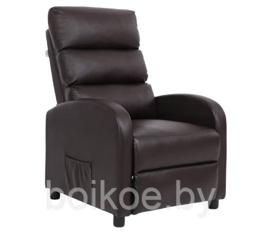 Кресло вибромассажное CALVIANO экокожа коричневый - фото 1 - id-p226415165